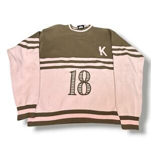 KROST Varsity Graphic Knit Sweater Streetwear Preppy Collegiate Pullover Unisex